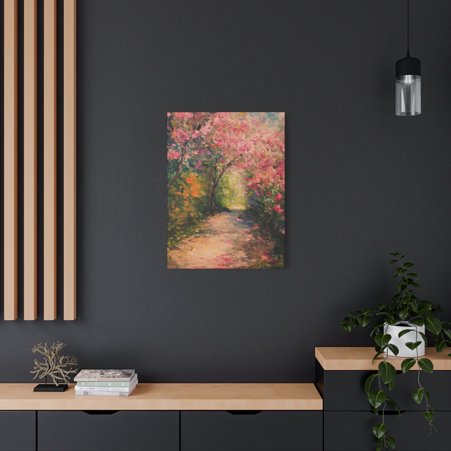 Pathway Pink Colorful Flowers Wall Art & Canvas Prints