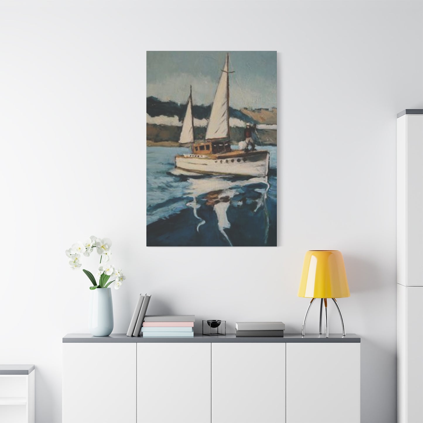 White Sailing Ship Poster Wall Art & Canvas Prints