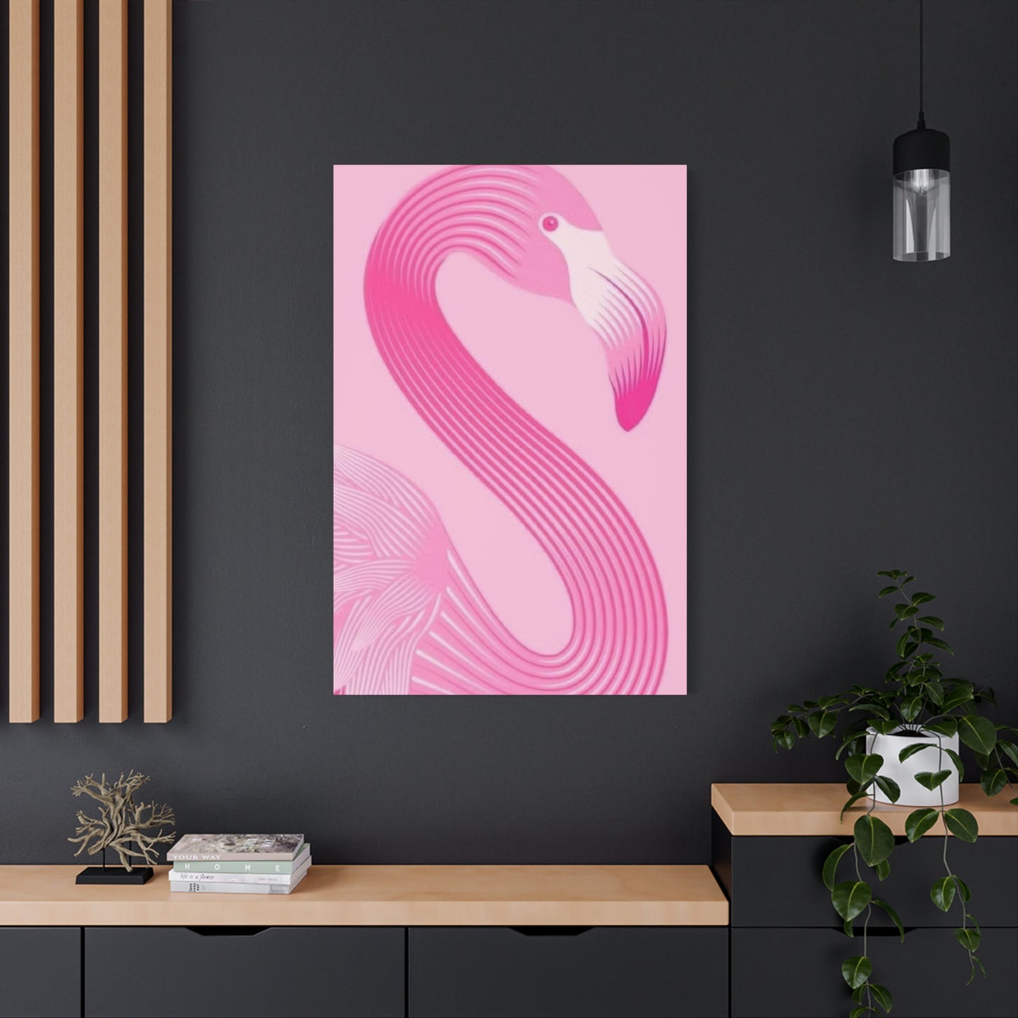 Flamingo Pink Monochrome Wall Art & Canvas Prints