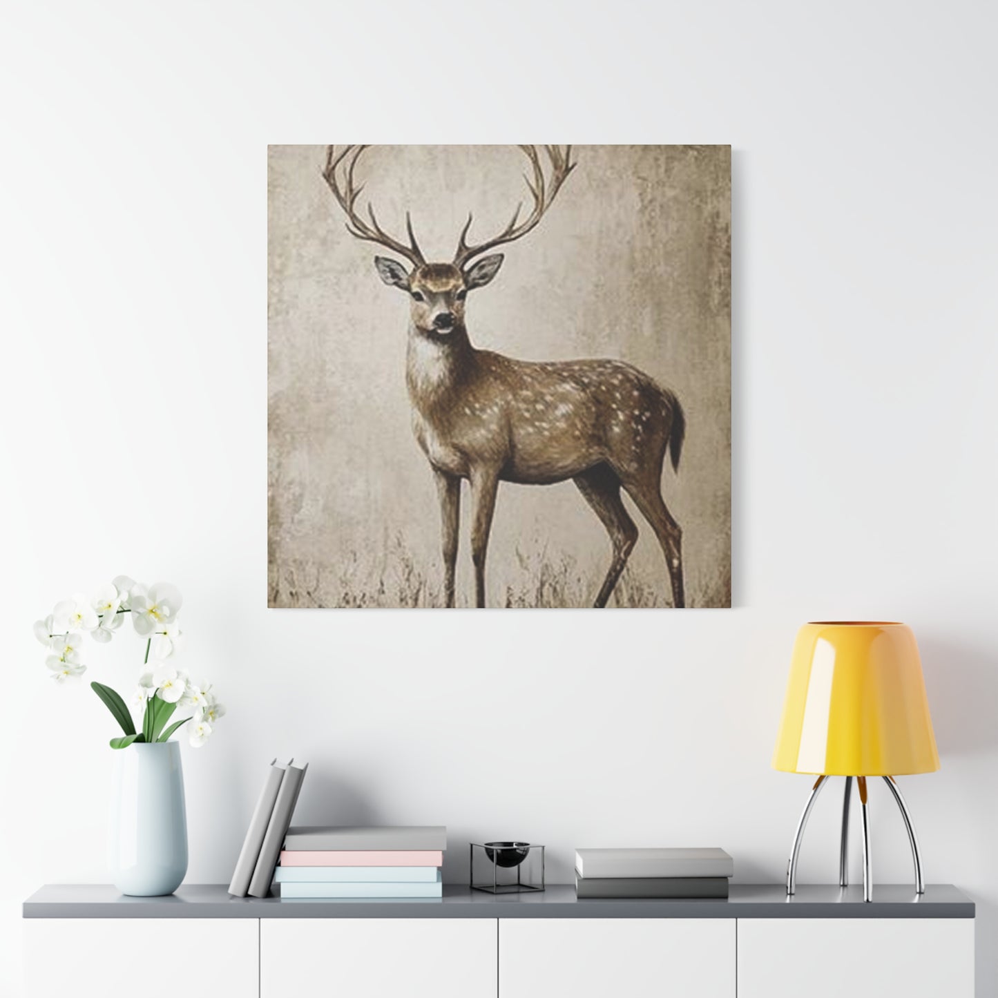 Baby Reindeer Painting Wall Art & Canvas Prints