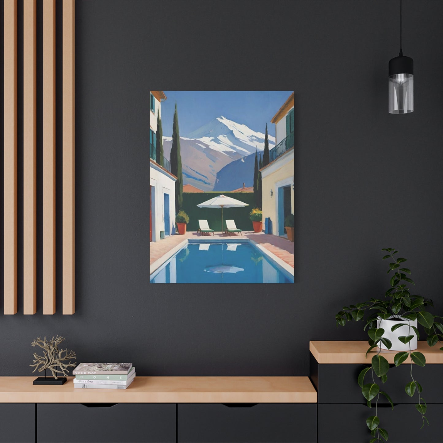 Swimming Pool In Resort With Mountain View Wall Art & Canvas Prints