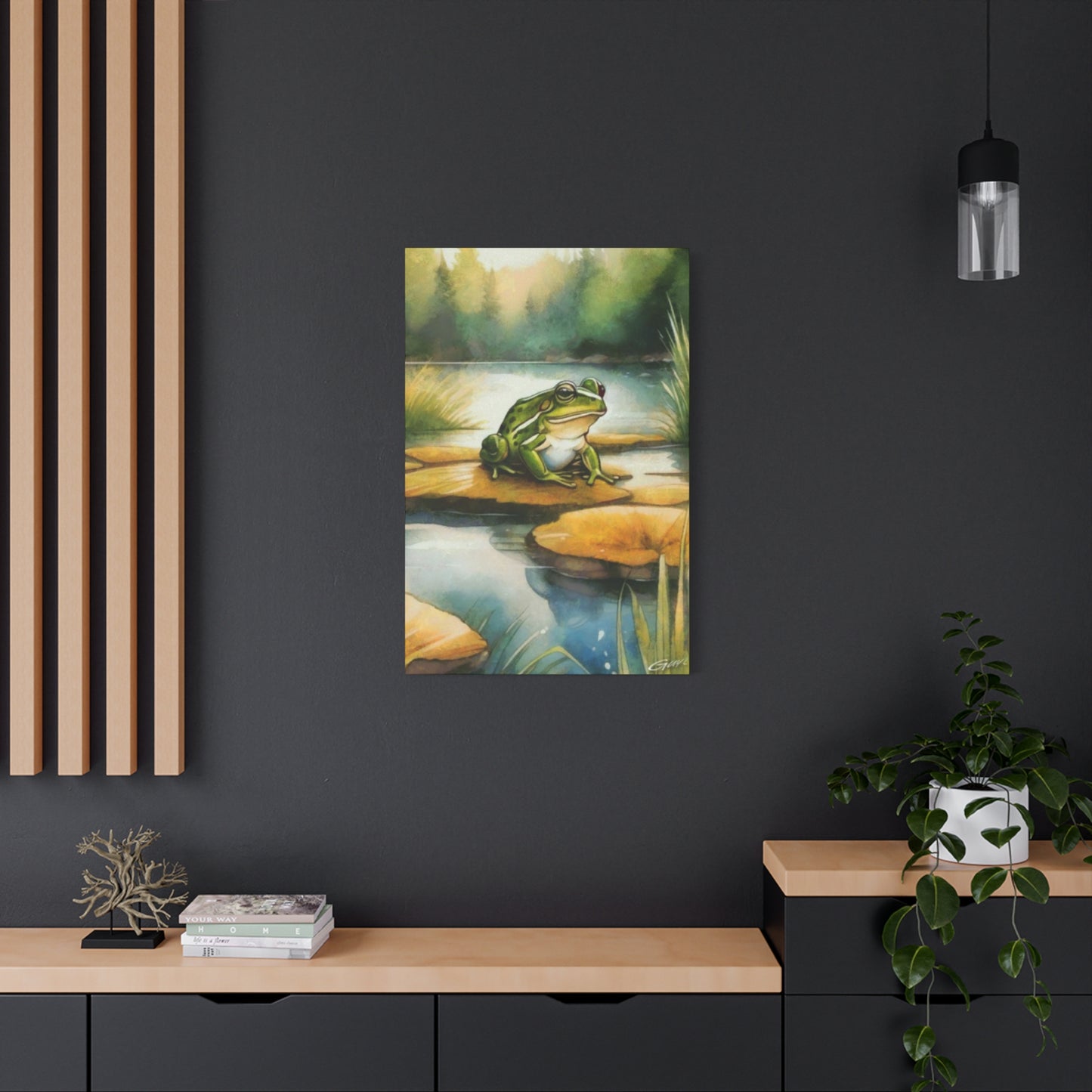 Frog on Leaf Pad Wall Art & Canvas Prints