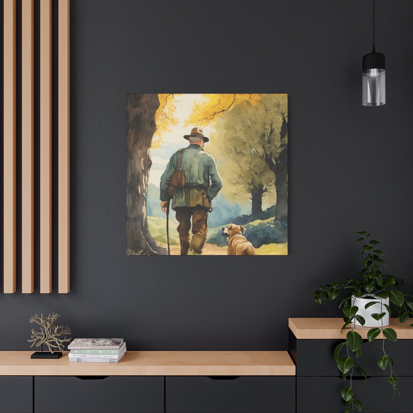 Dog With Old Man Wall Art & Canvas Prints