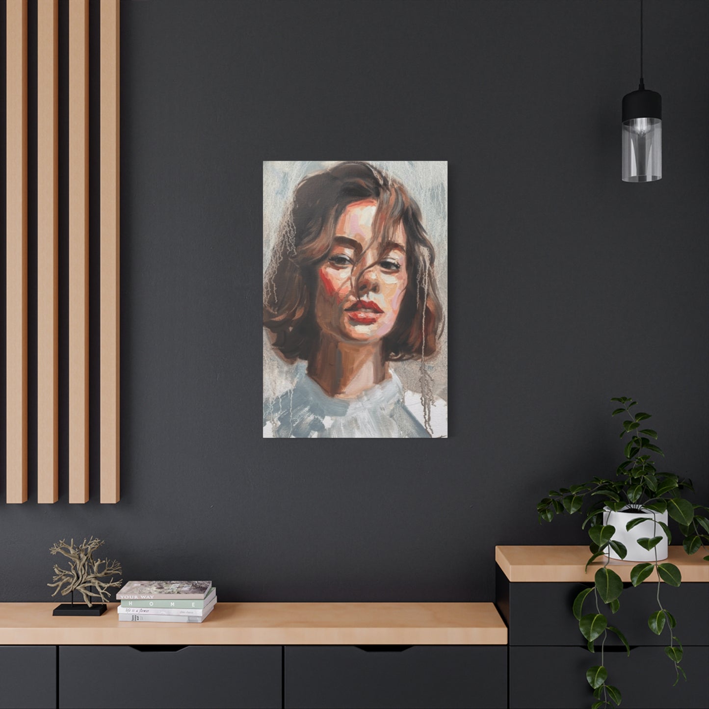 A Portrait Of Short Hair Women Wall Art & Canvas Prints