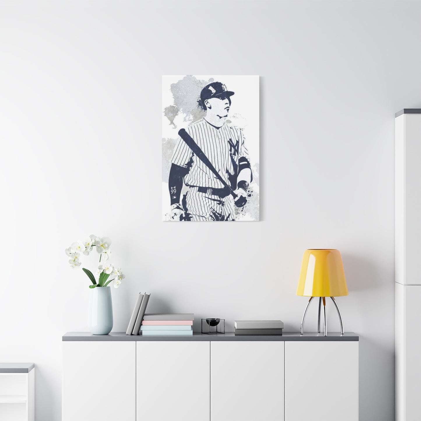 Blue Baseball Drawing Wall Art & Canvas Prints
