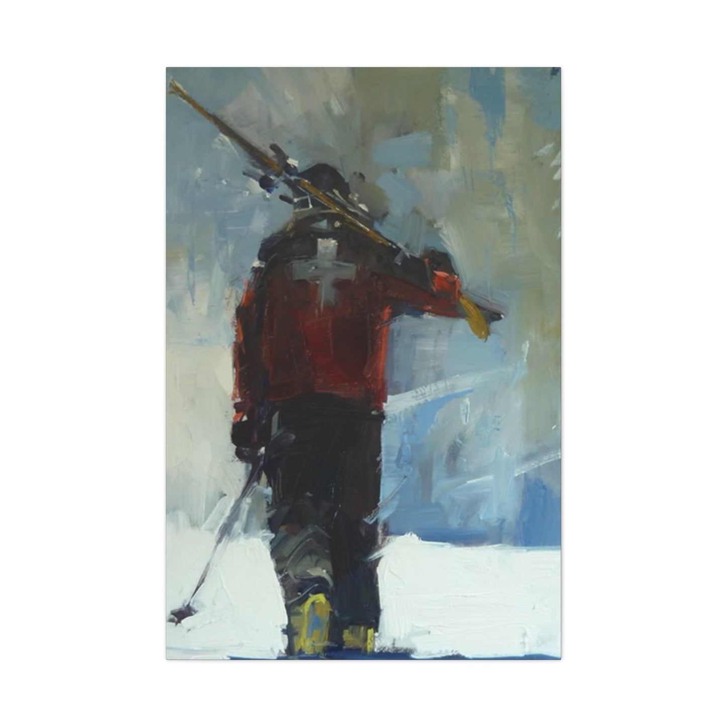 Skiing Man With Skies Wall Art & Canvas Prints