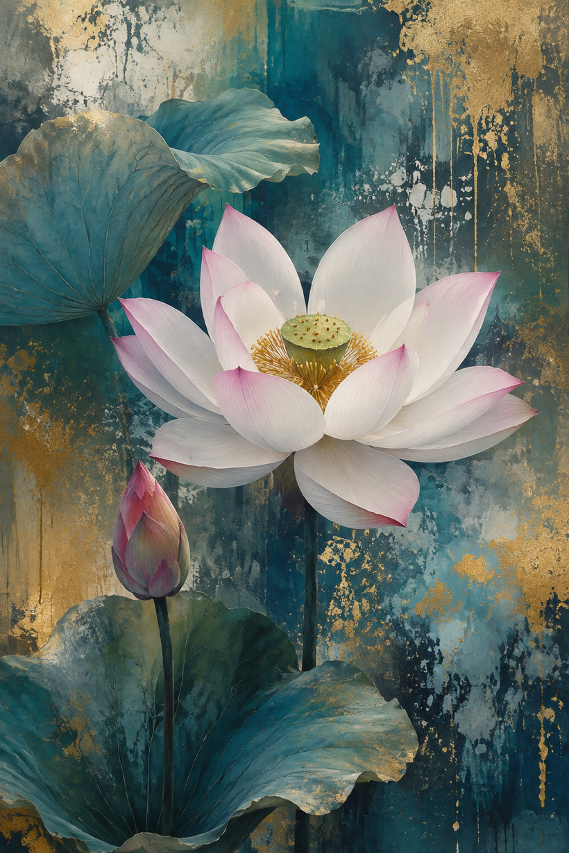Serene Blossoms: Stunning lotus flower Wall art
