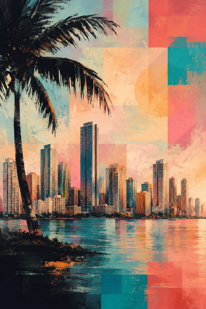 Miami Skylines Wall Art