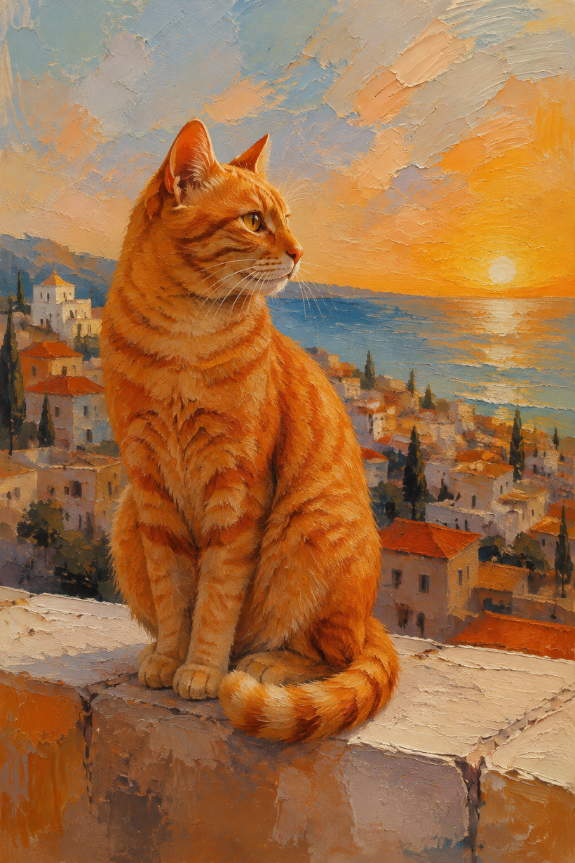 Orange Cat Wall Art