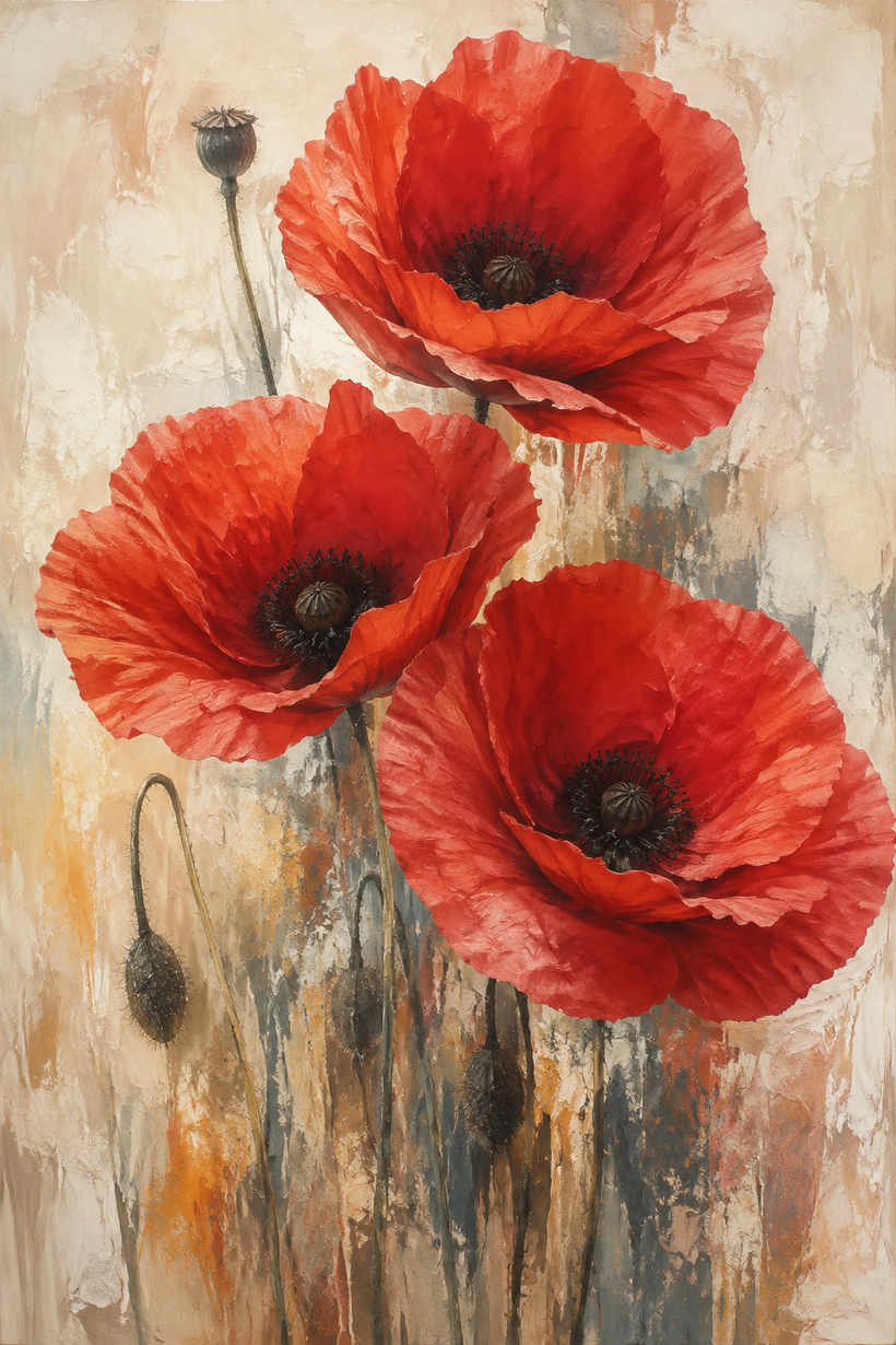 Poppy Flower Wall Art