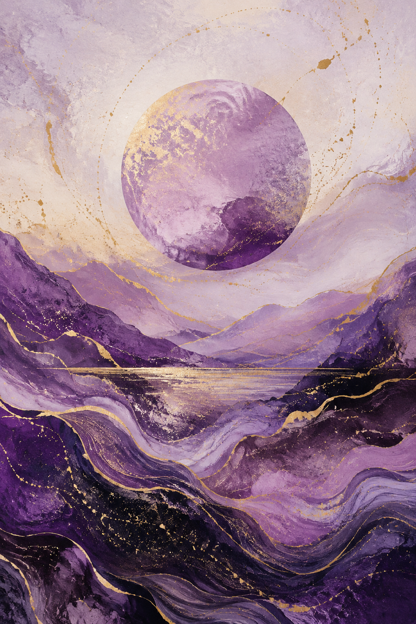 Purple Abstract Wall Art