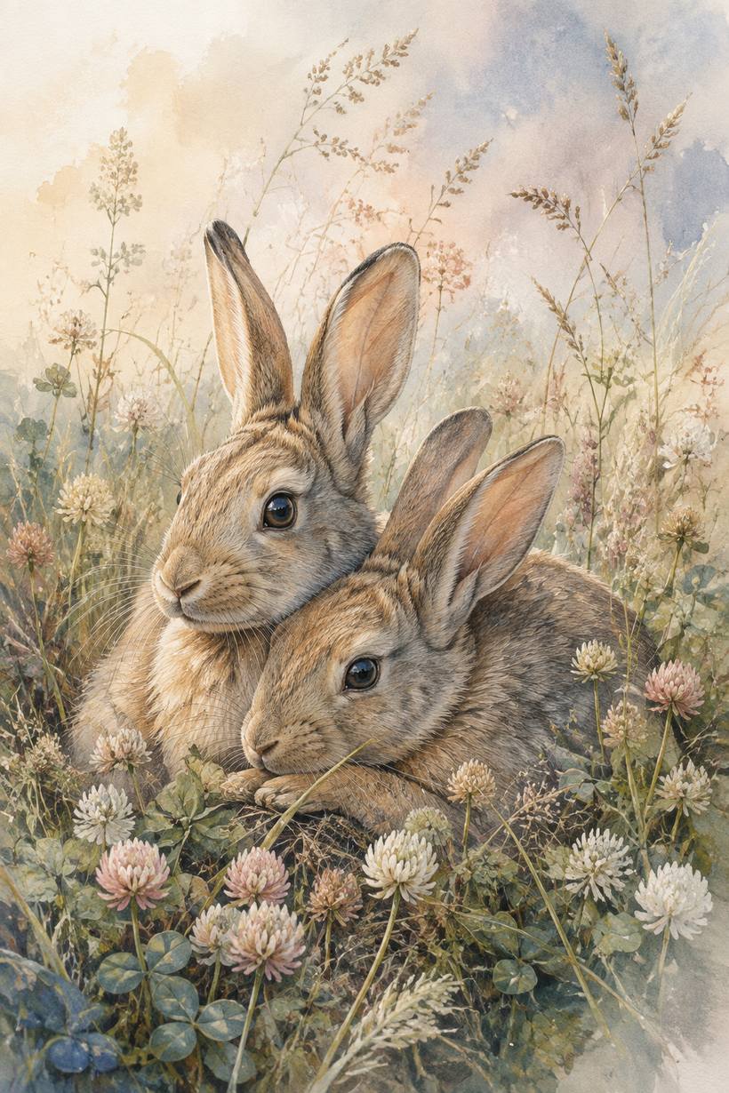 Rabbit & Bunny Wall Art