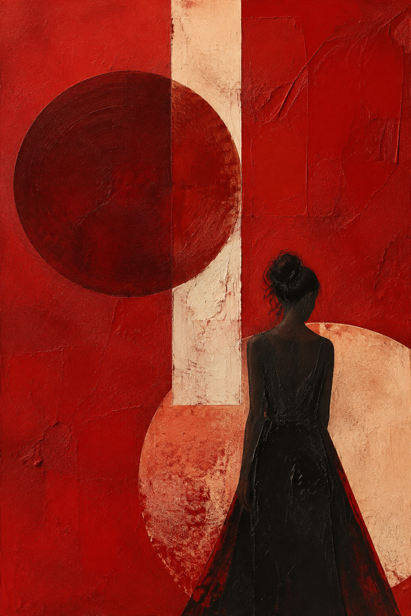 Red Abstract Wall Art