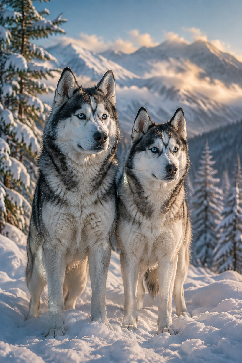 Siberian Huskies Wall Art