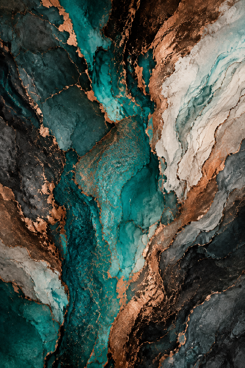 Teal and Copper Wall Art