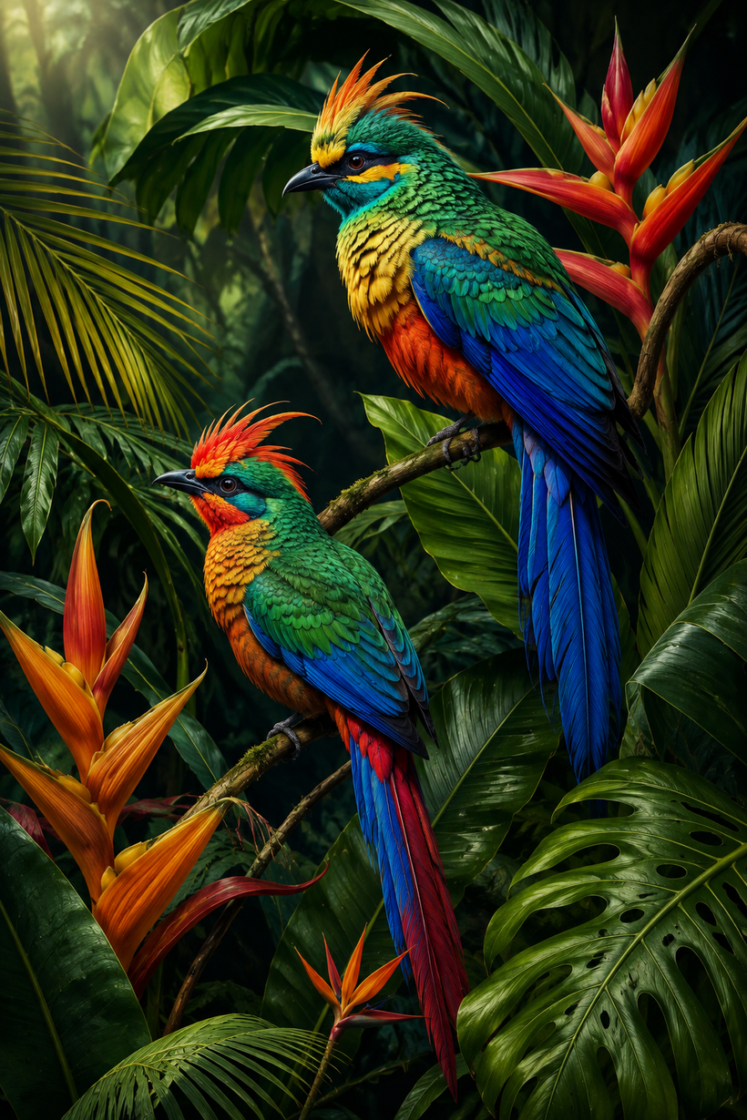 Tropical Birds Wall Art