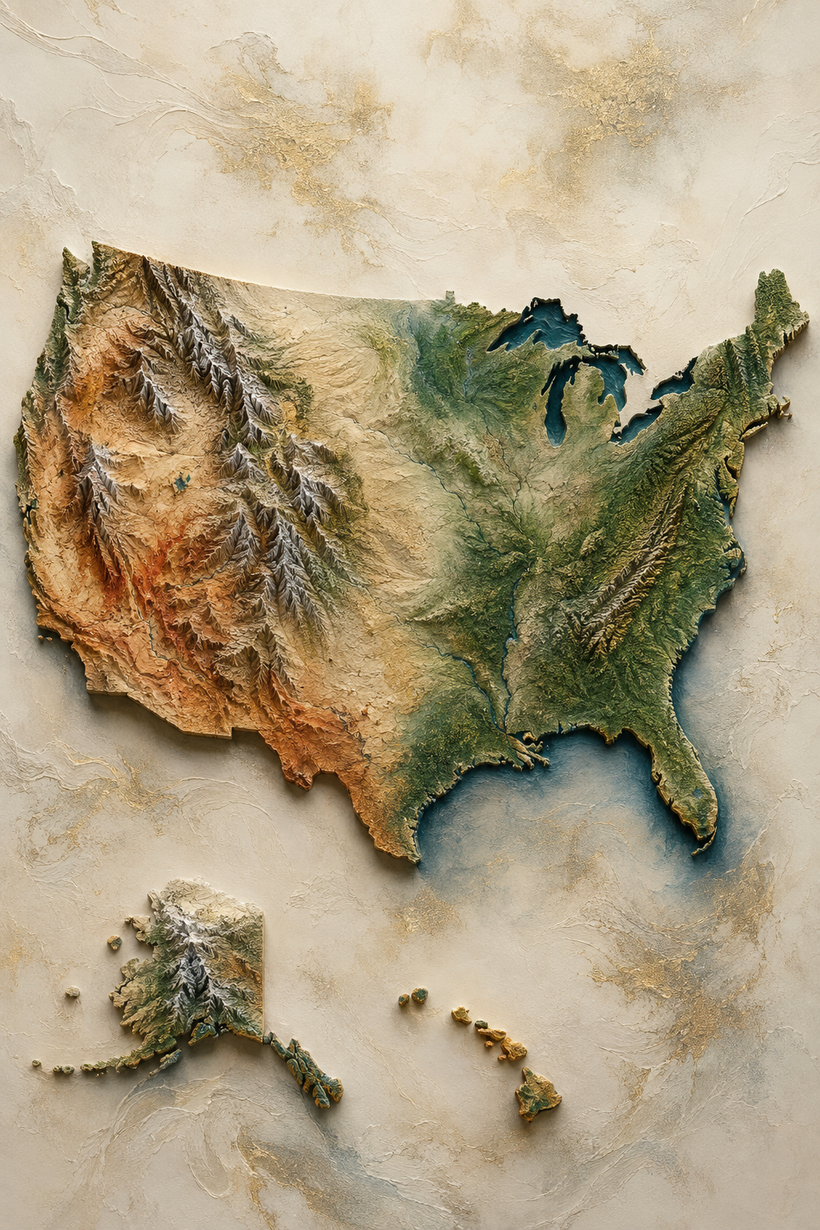 United States Map Wall Art