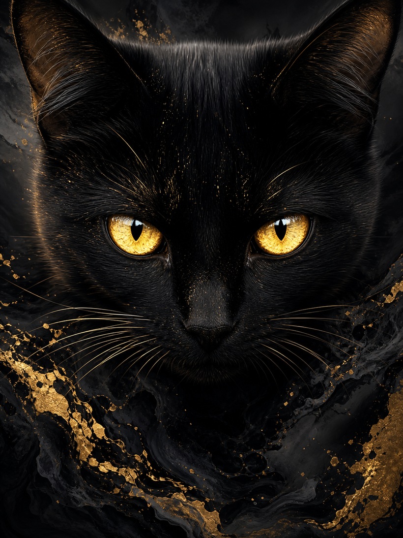 Black Cat Wall Art