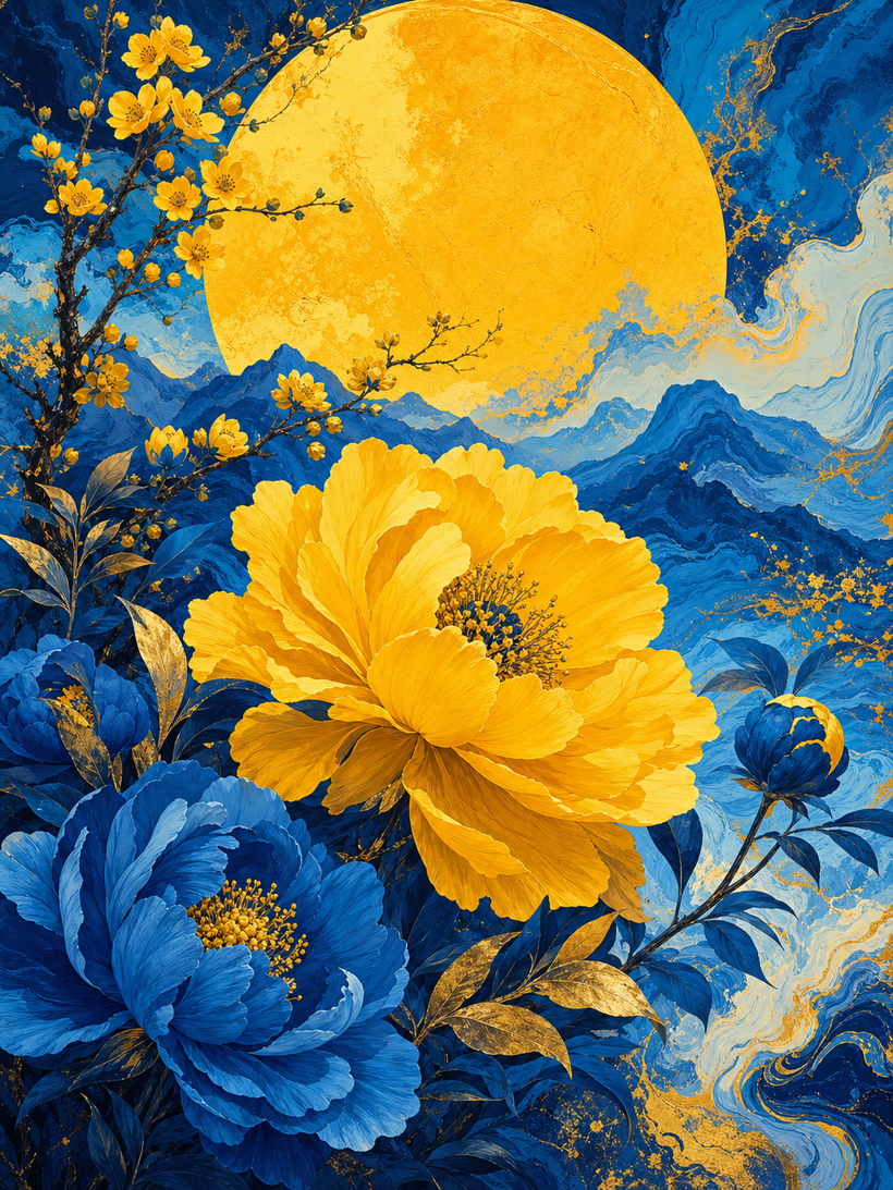 Blue & Yellow Wall Art