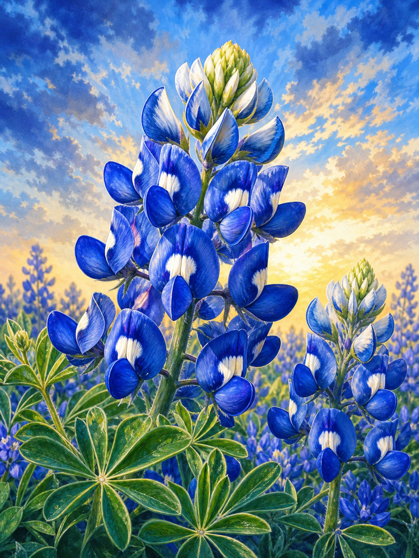 Bluebonnet Flower Wall Art