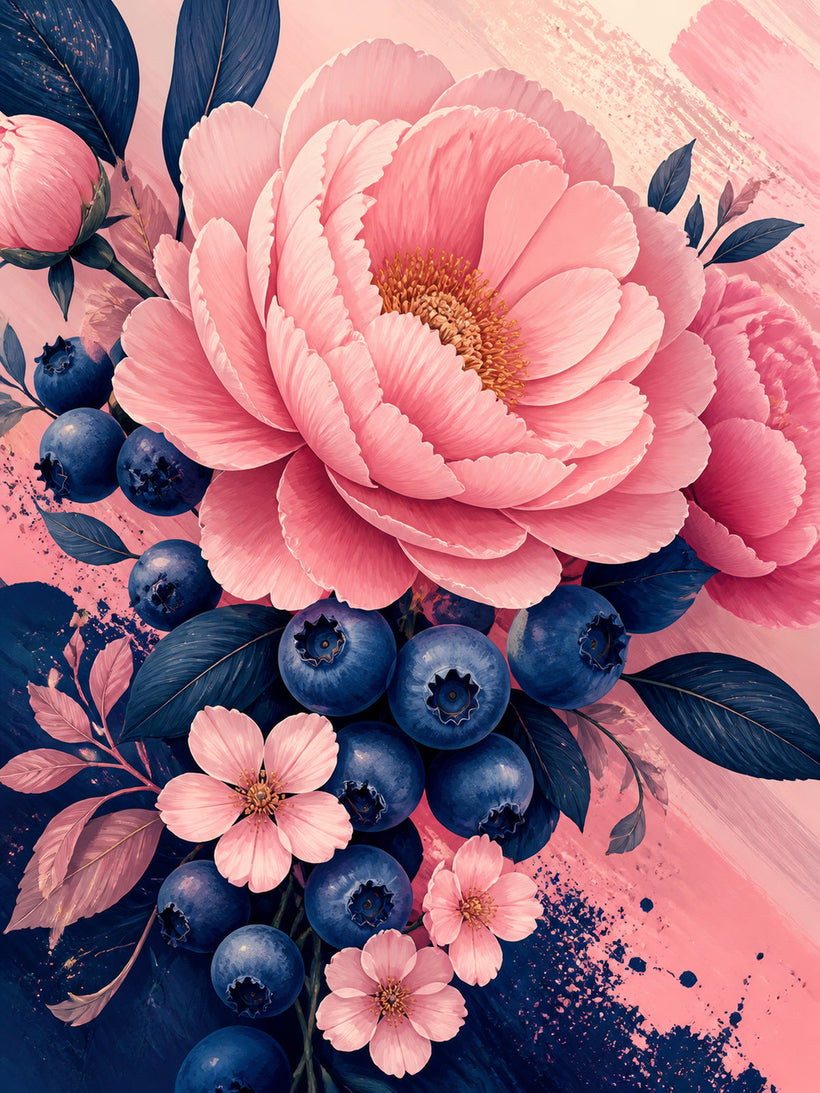 Blush and Blueberry Wall Art