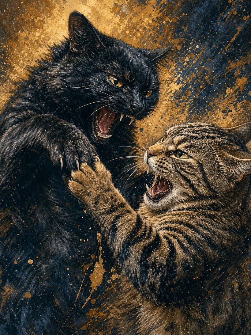 Catfight Wall Art