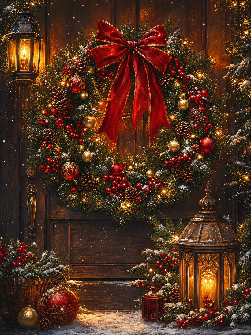Christmas Tree & Wreath Wall Art