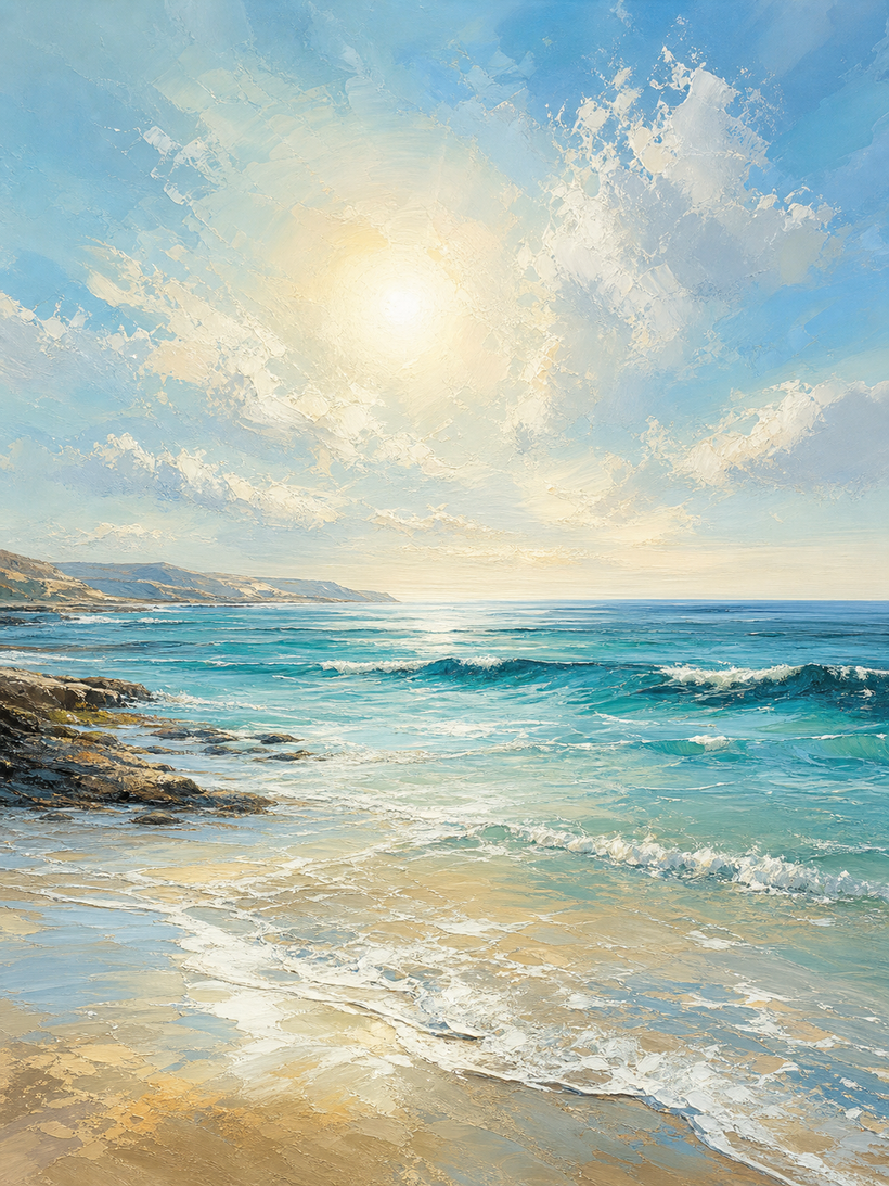 Coastal Ocean Abstract Wall Art