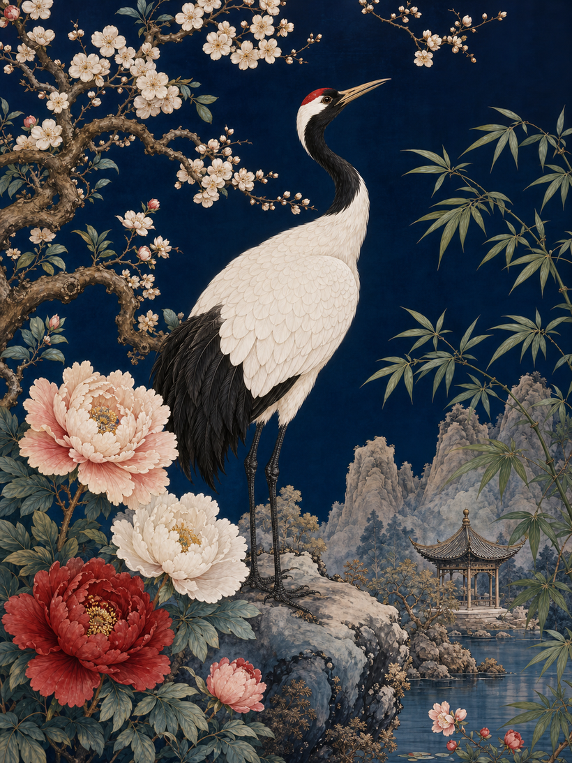 Crane Bird Wall Art