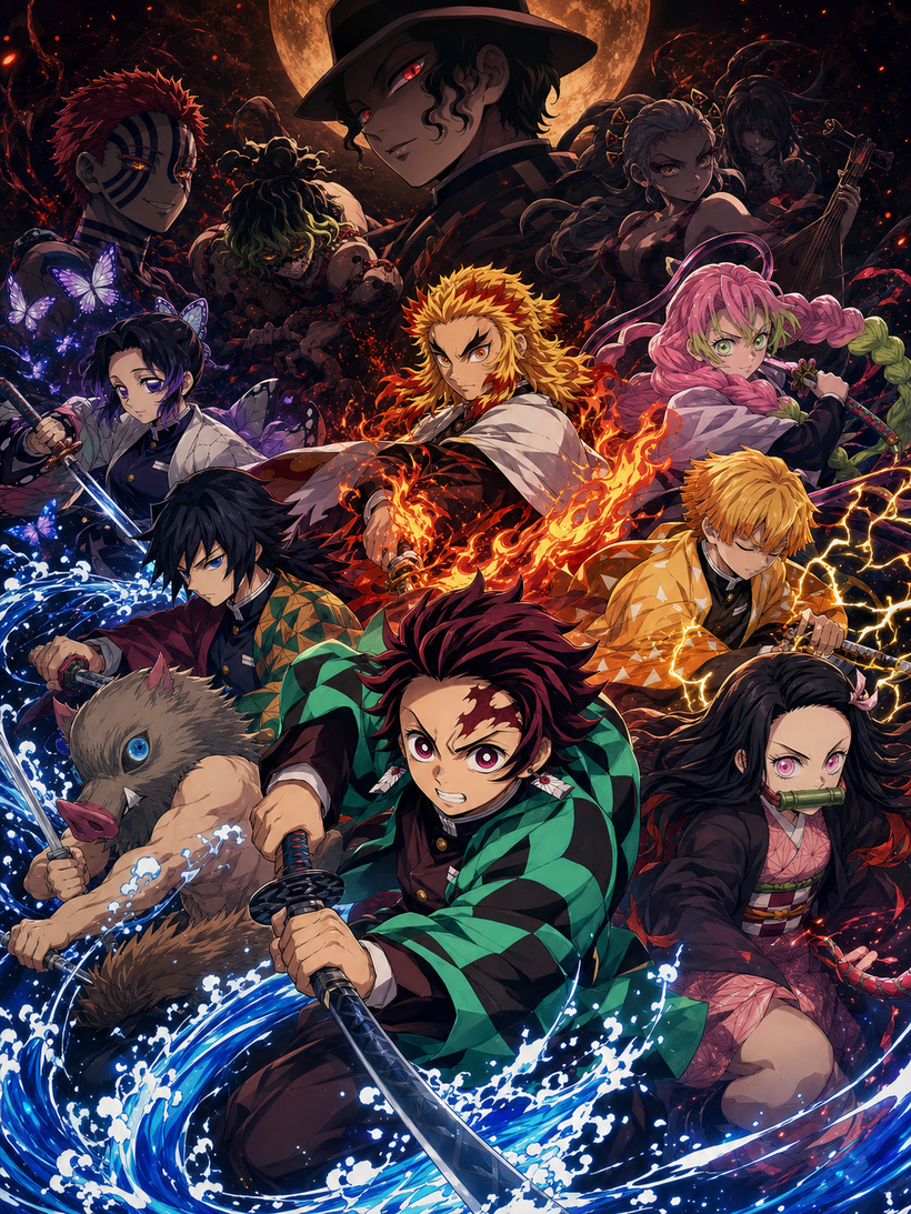 Demon Slayer Characters Wall Art