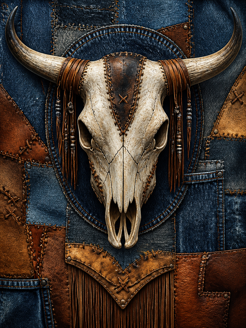 Denim and Leather Wall Art