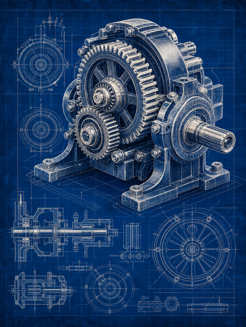 Engineering & Machinery Blueprints Wall Art