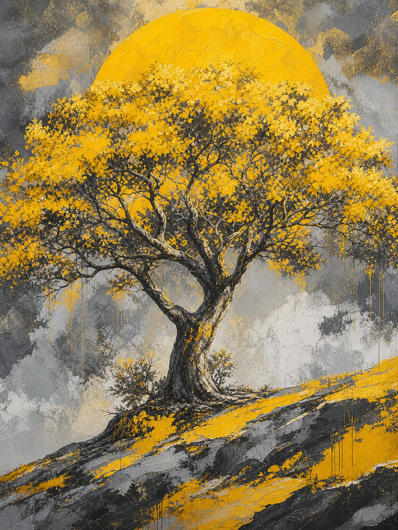 Gray And Yellow Wall Art