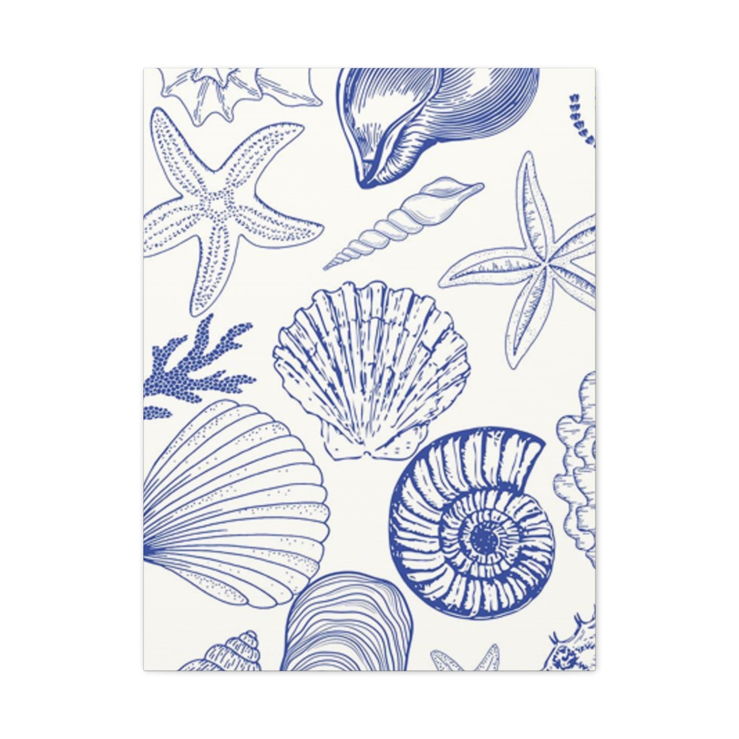 Blue Sea Shell Shape Poster Wall Art & Canvas Prints