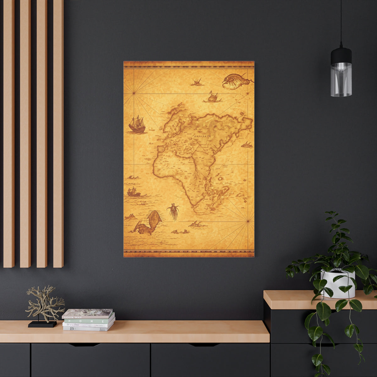 Sepia Explorer’s World Map Poster Wall Art & Canvas Prints