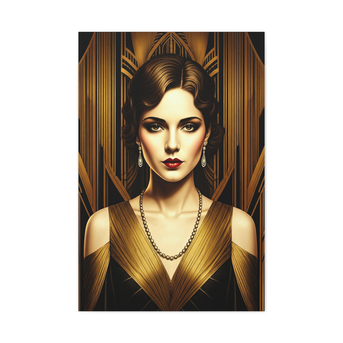 Golden Vintage Glamour Portrait Wall Art & Canvas Prints
