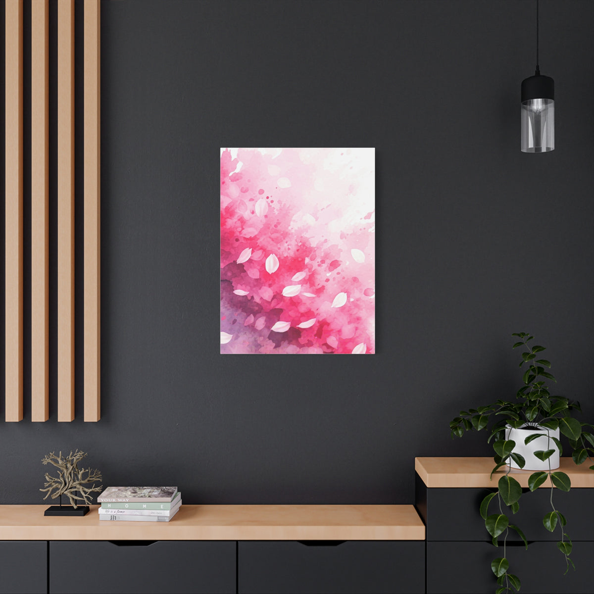 Abstract Sakura Watercolor Petals Wall Art & Canvas Prints