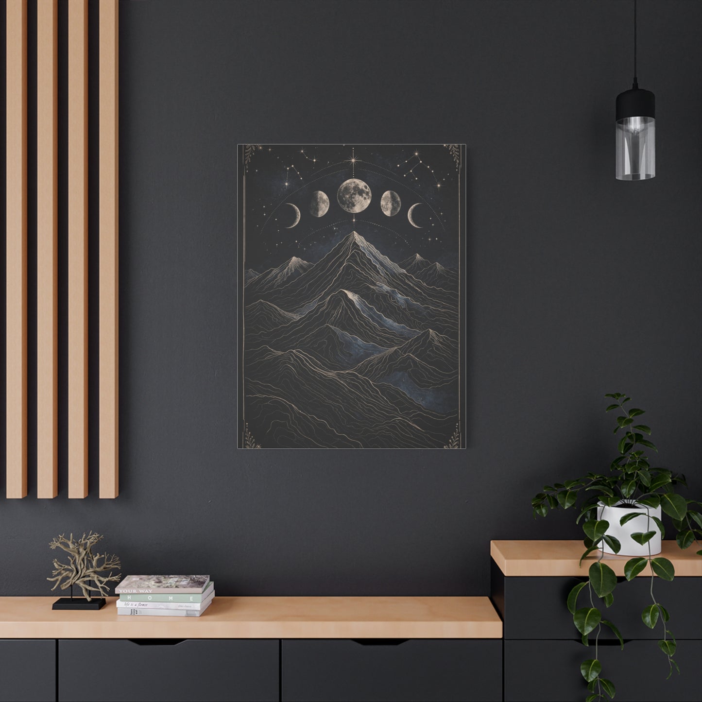 Mystical Moonlit Mountain Contours Wall Art & Canvas Print