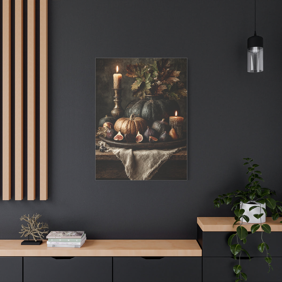 Autumn Harvest Candle Still Life Wall Art & Canvas Print