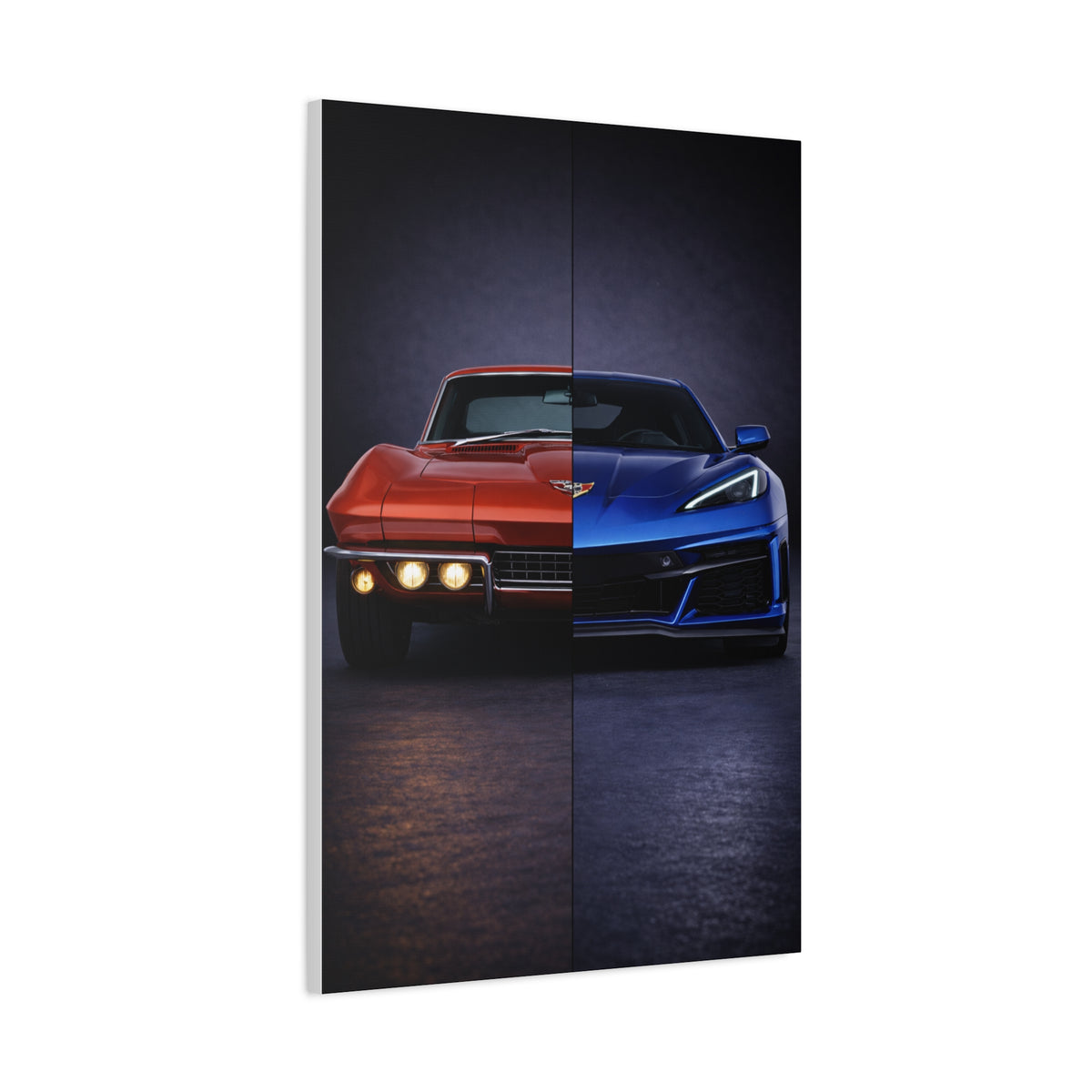 Corvette Performance Evolution Split C2 vs C8 Wall Art & Canvas Prints