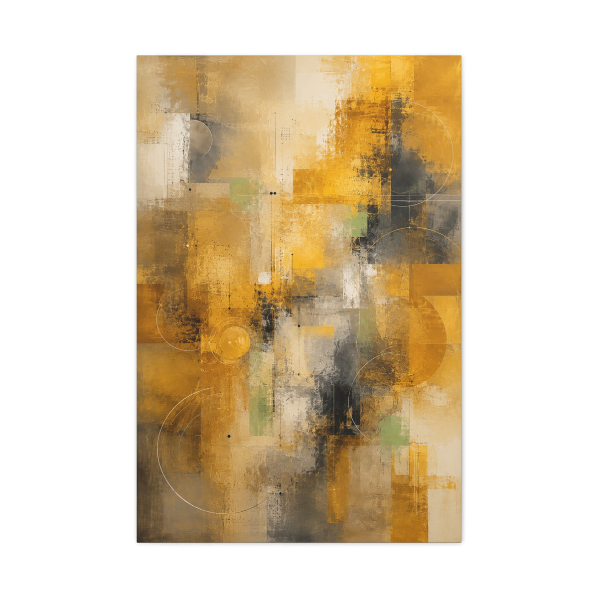 Abstract Golden Urban Texture Composition Wall Art & Canvas Print