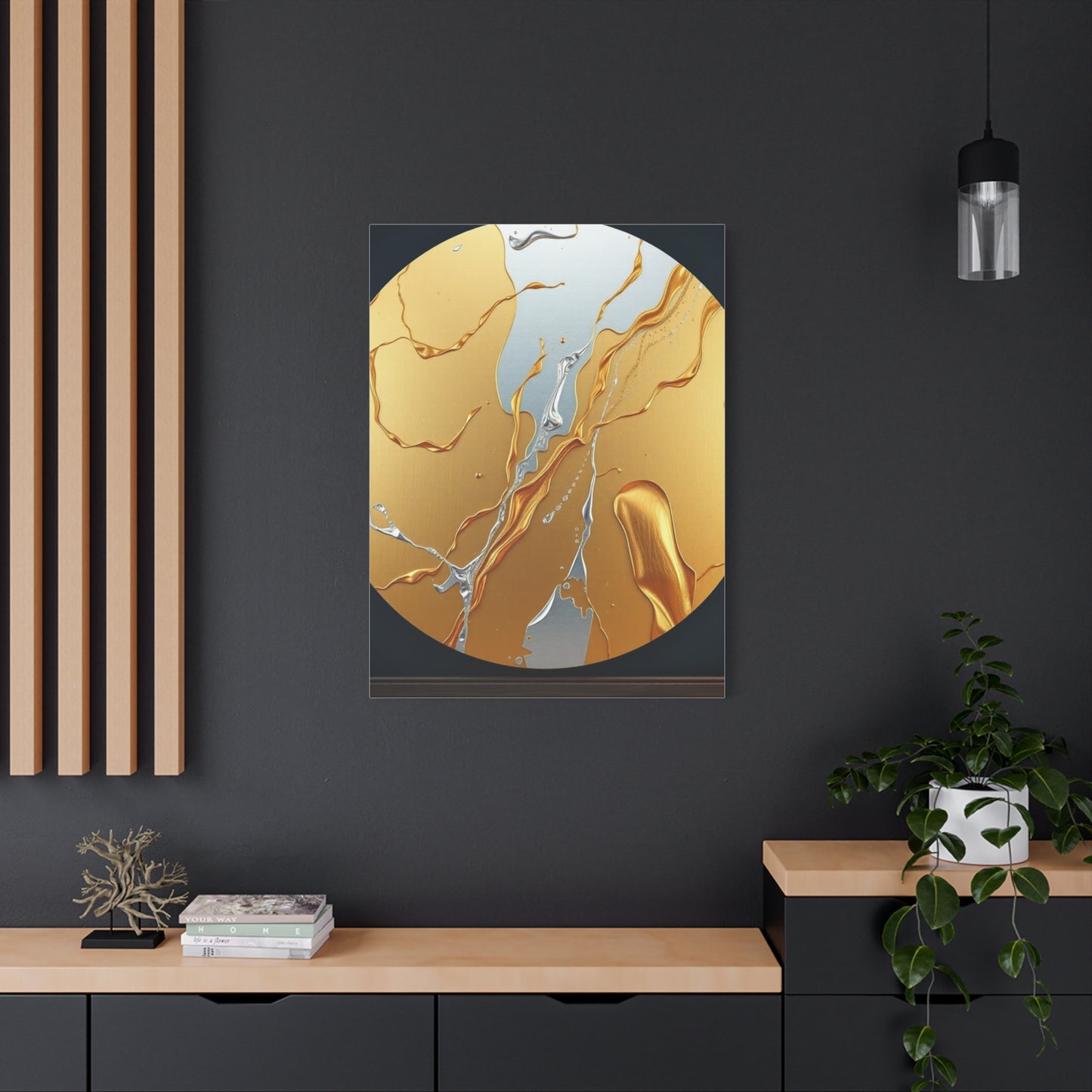 Supreme Art Collection Gold & Silver Canvas Wall Art & Canvas Print