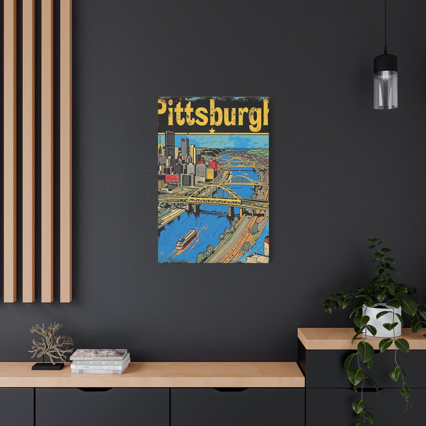 Pittsburgh Graffiti Steel Bridge Poster Wall Art & Canvas Prints