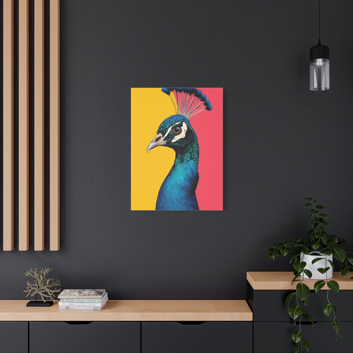 Modern Pop Peacock Profile Wall Art & Canvas Print