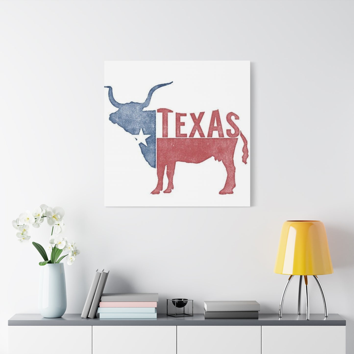 Bull American Flag Texas Poster Wall Art & Canvas Prints