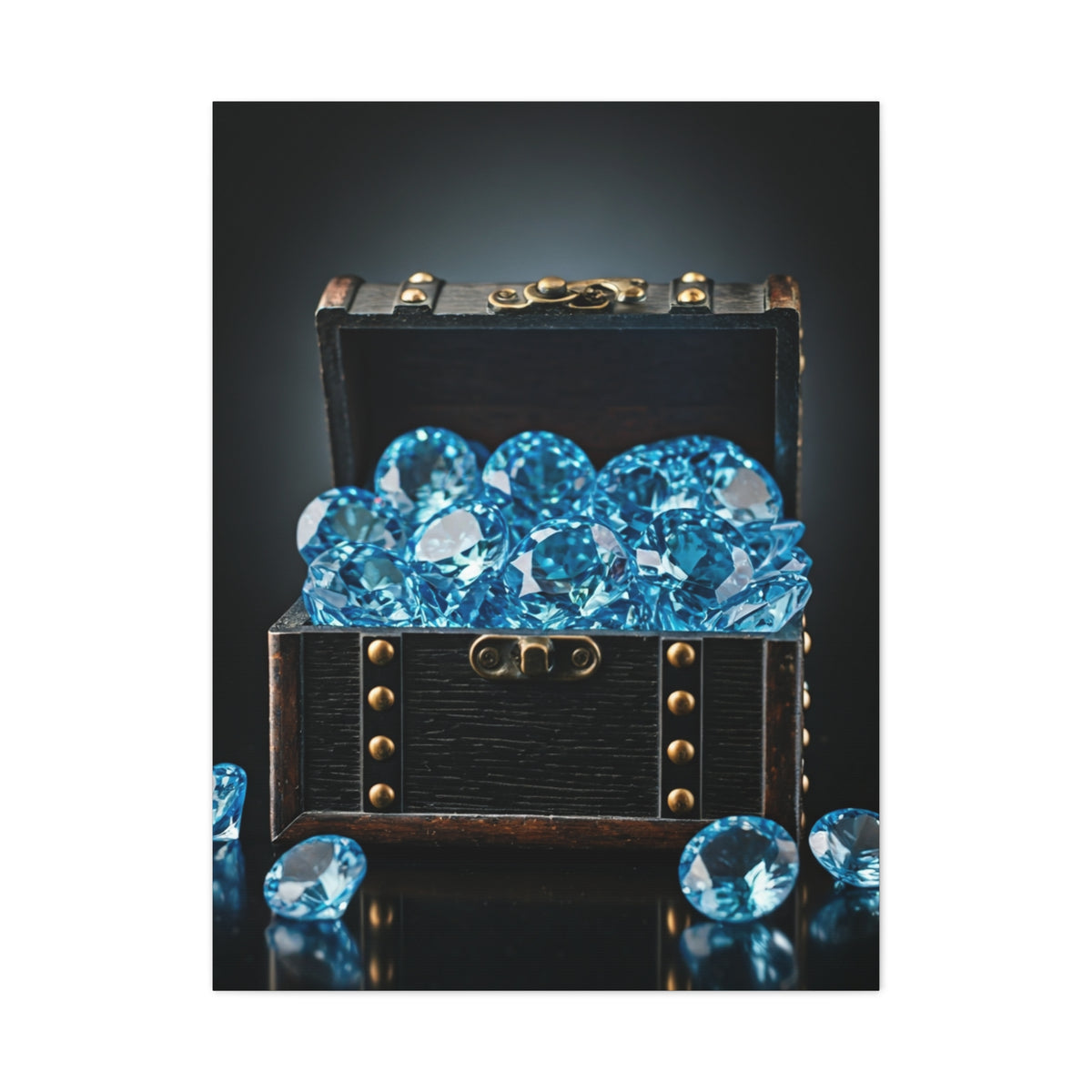 Blue Diamond Treasure Chest Wall Art & Canvas Prints