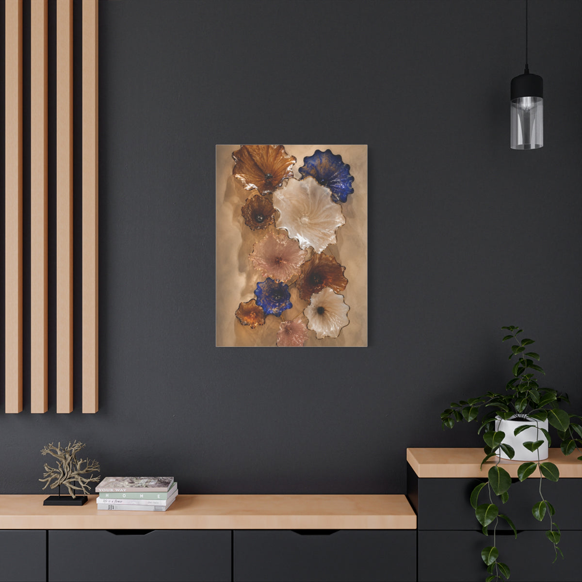Murano Glass Floral Wall Sculpture Composition Wall Art & Canvas Print