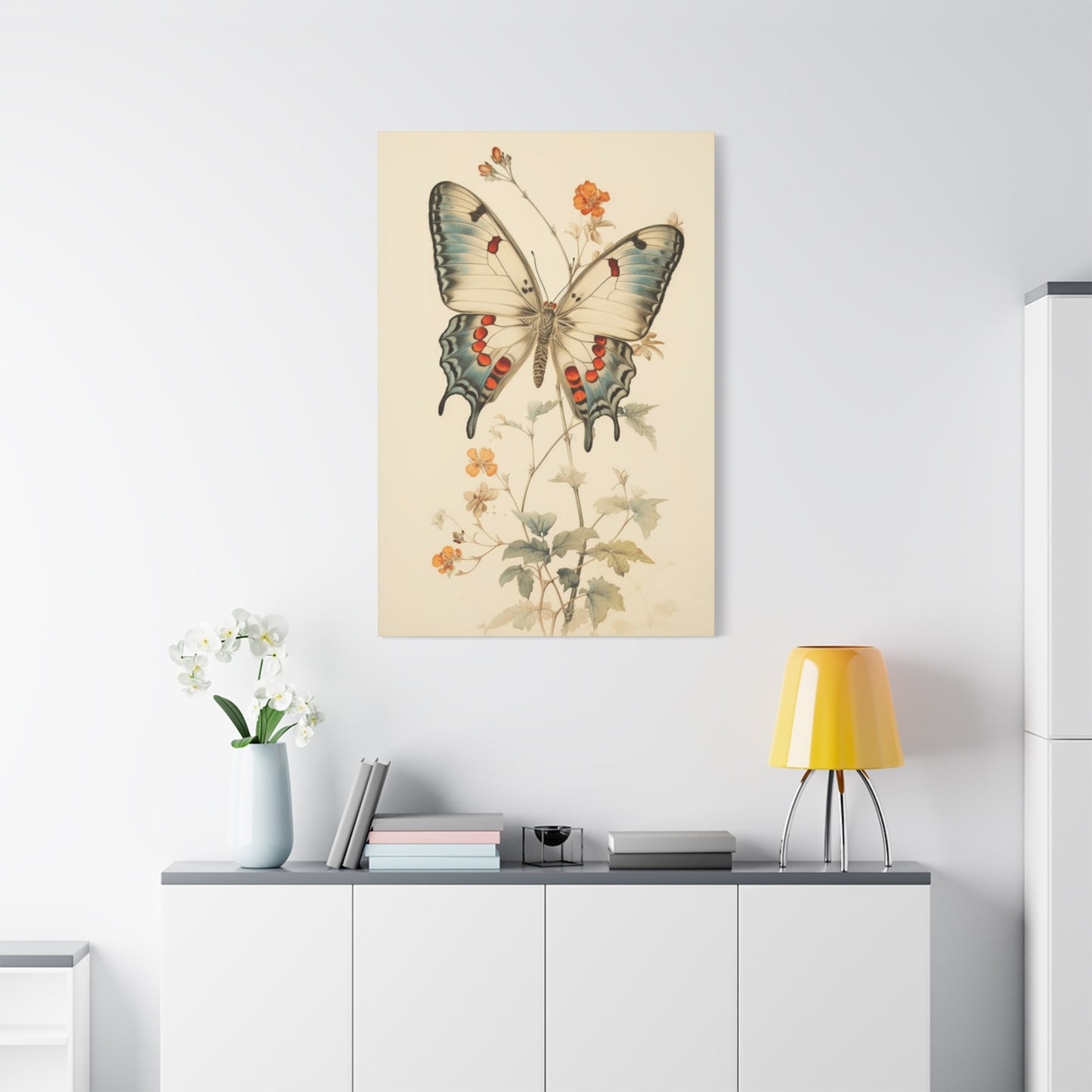 Big Butterfly on Flower Painting Wall Art & Canvas Prints