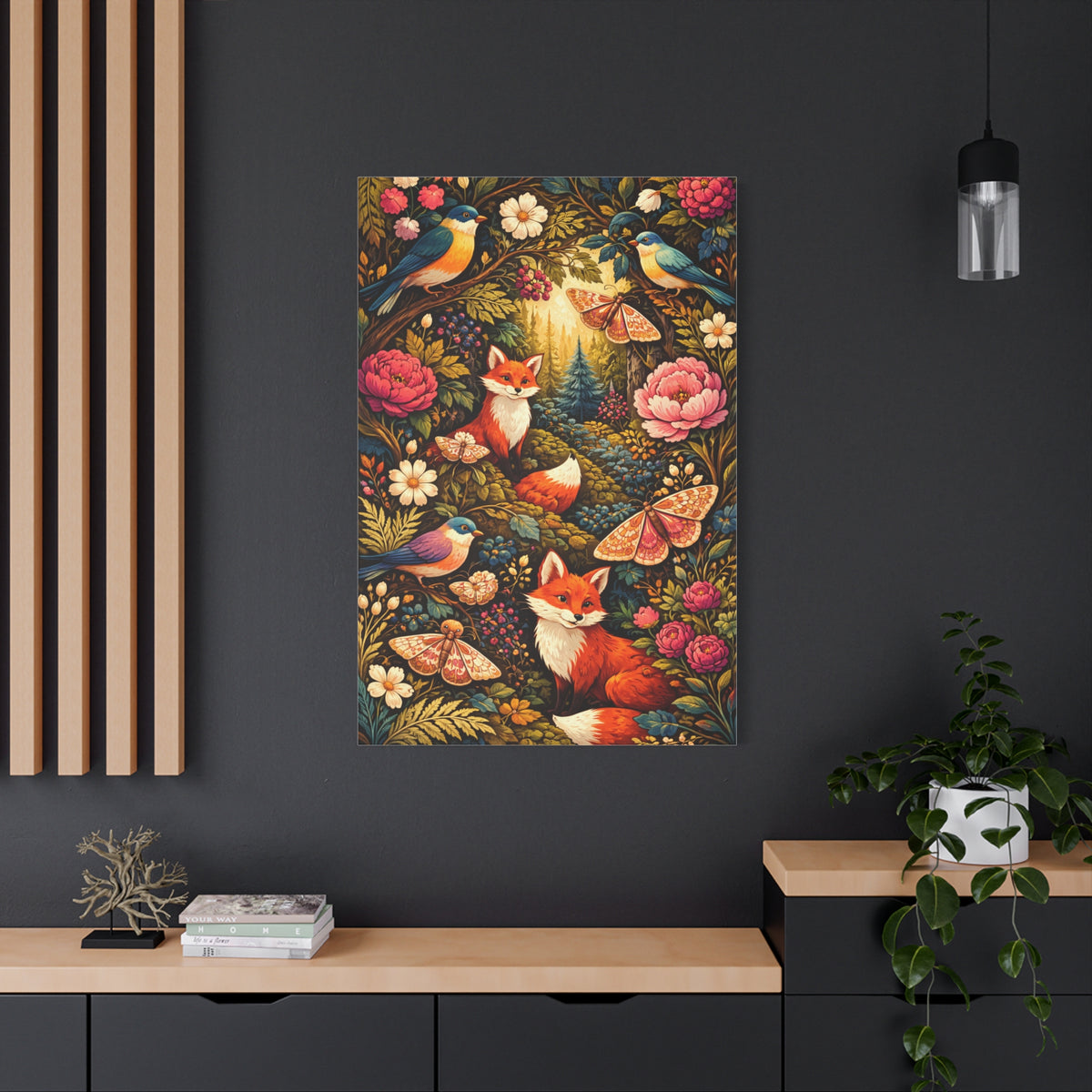 Quirky Maximalist Forest Creatures Wall Art & Canvas Print