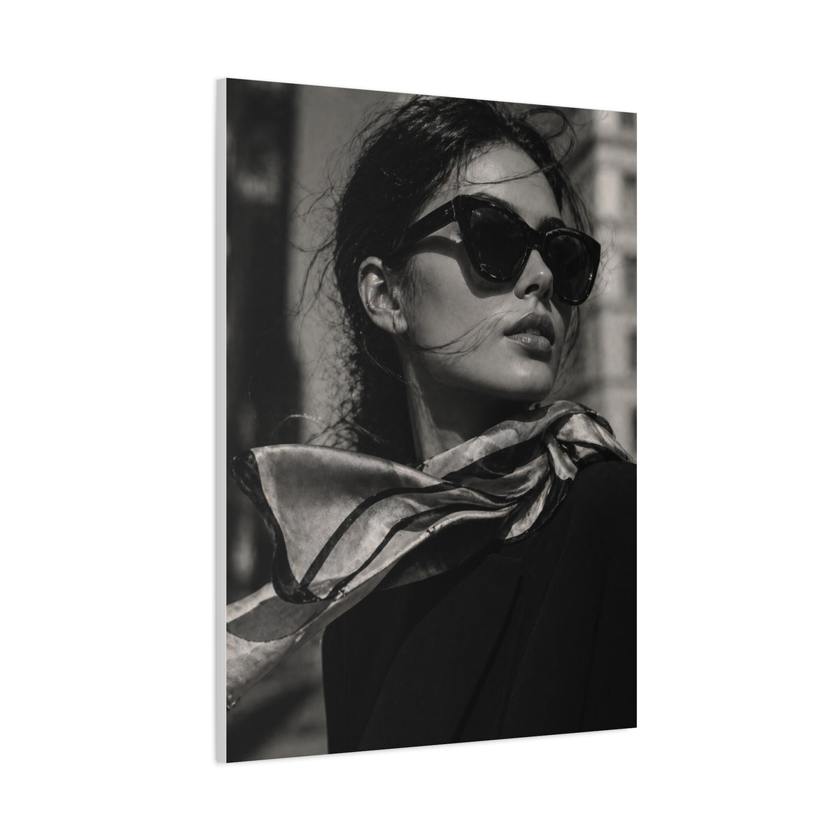 High-Fashion Sunglasses Portrait Wall Art & Canvas Print